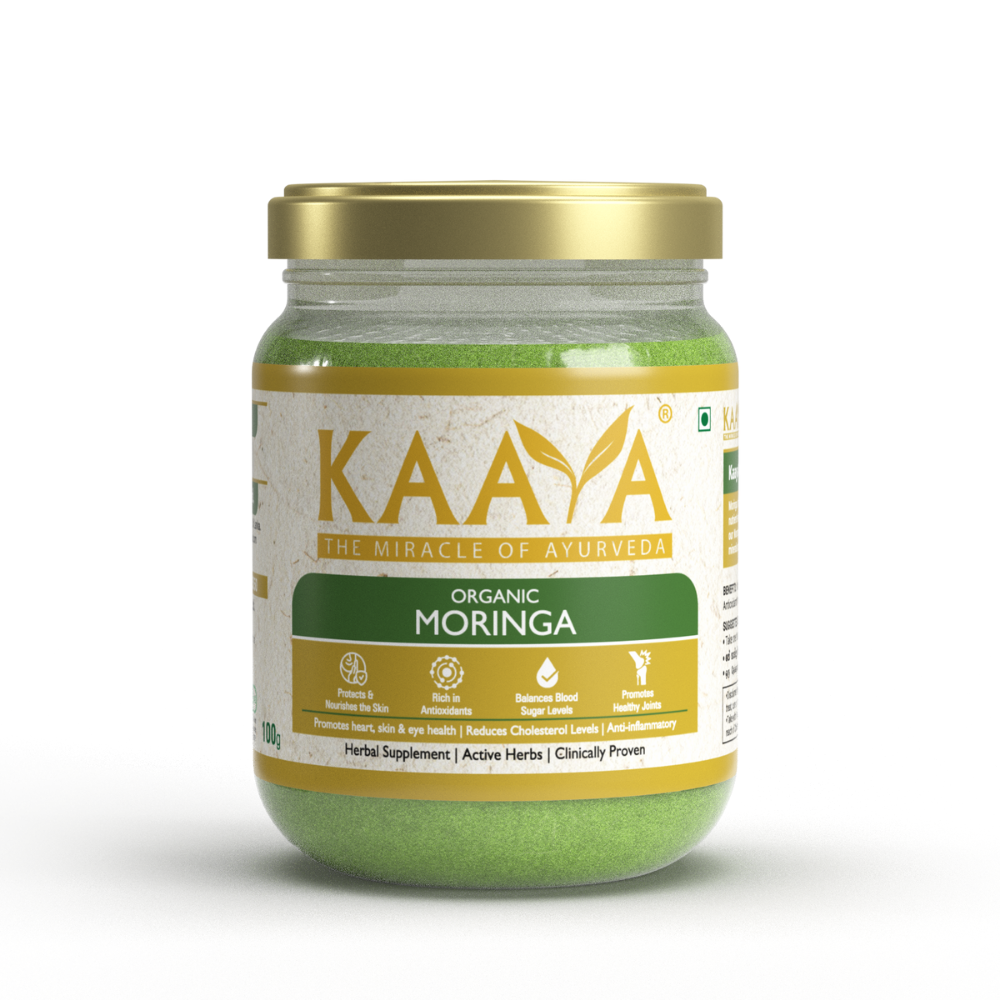 Organic Moringa Powder for Skin Health, Joint Strength, Immunity & Blood Sugar Balance | Dept. of Ayurveda Approved (100gm)