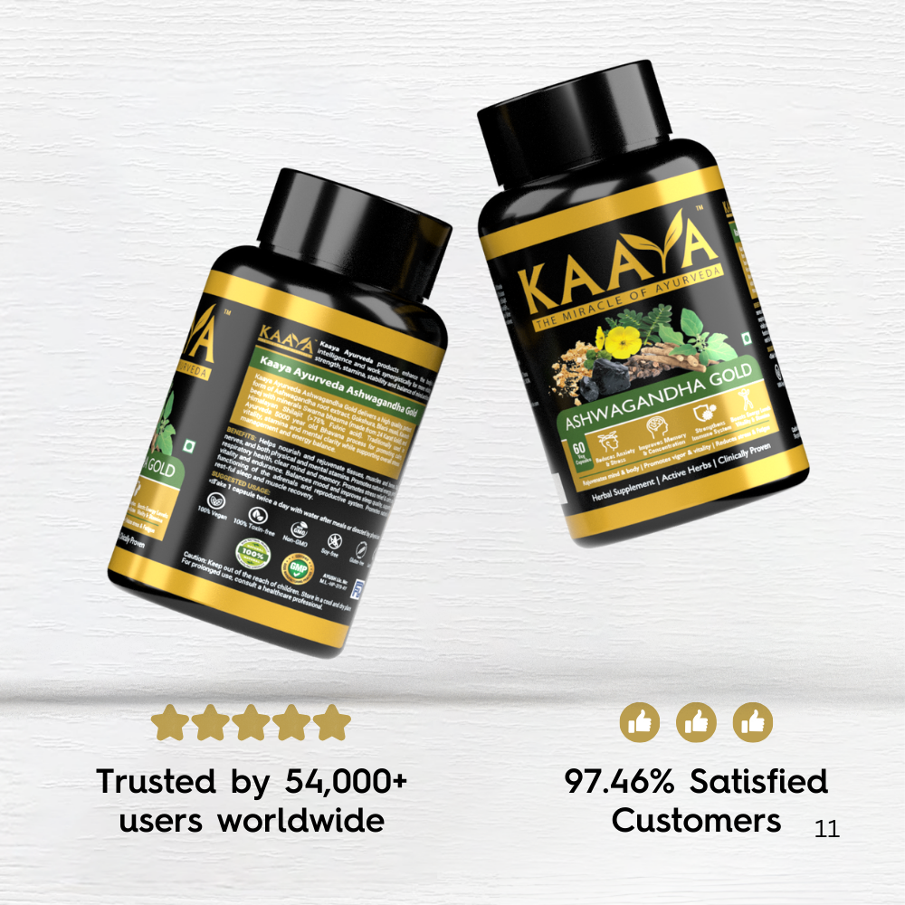 100% Pure Himalayan Shilajit Resin - 20 Gms + Ashwagandha Gold for Extra Strength, Stamina, Improves Endurance, Builds Muscle Mass Vitality, Anxiety and Stress Relief (Combo)