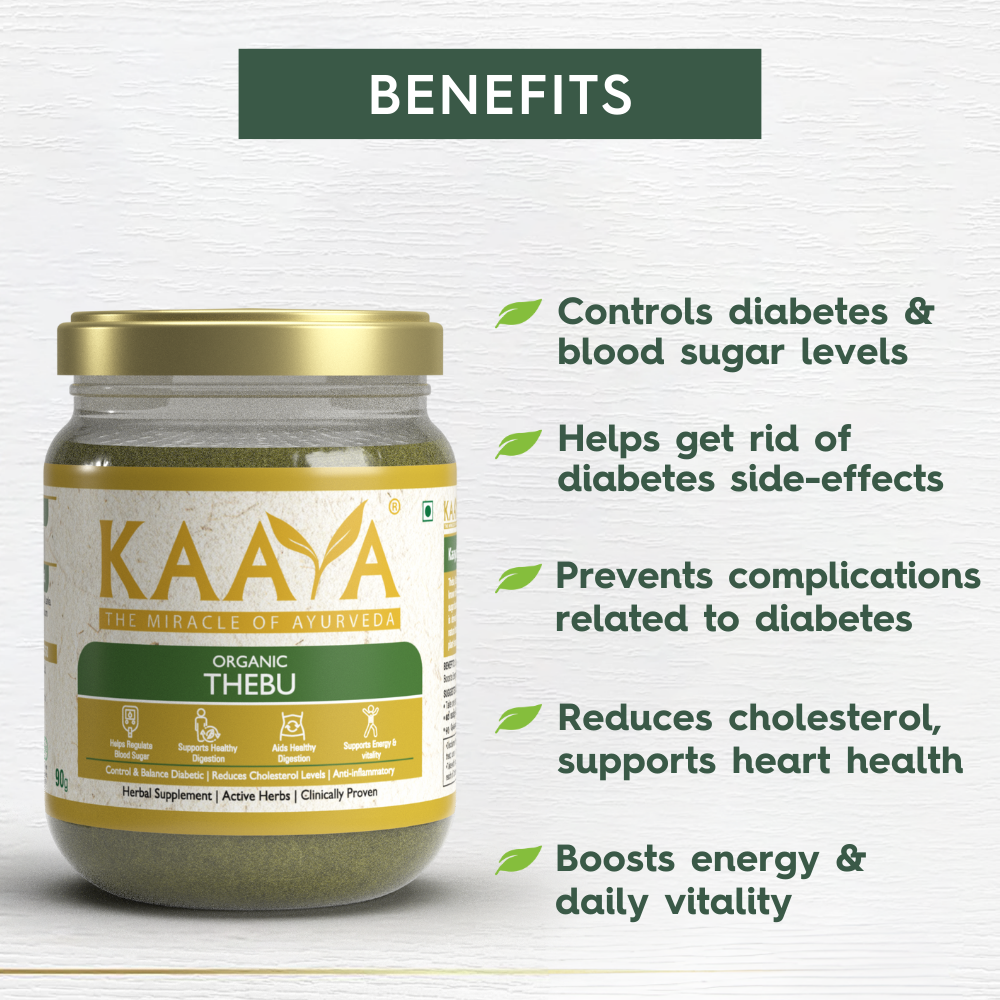 Organic Thebu Powder for Diabetes Control, Cholesterol Balance & Daily Vitality | Dept. of Ayurveda Approved (90g)