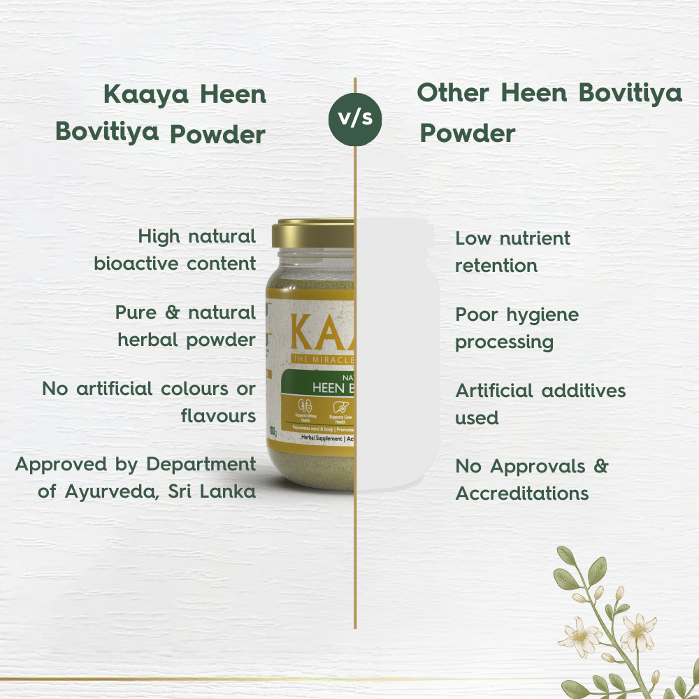 Natural Heen Bovitiya Powder for Liver Health, Reverse Fatty Liver, Blood Sugar Balance & Digestion Support | Dept. of Ayurveda Approved (100gm)