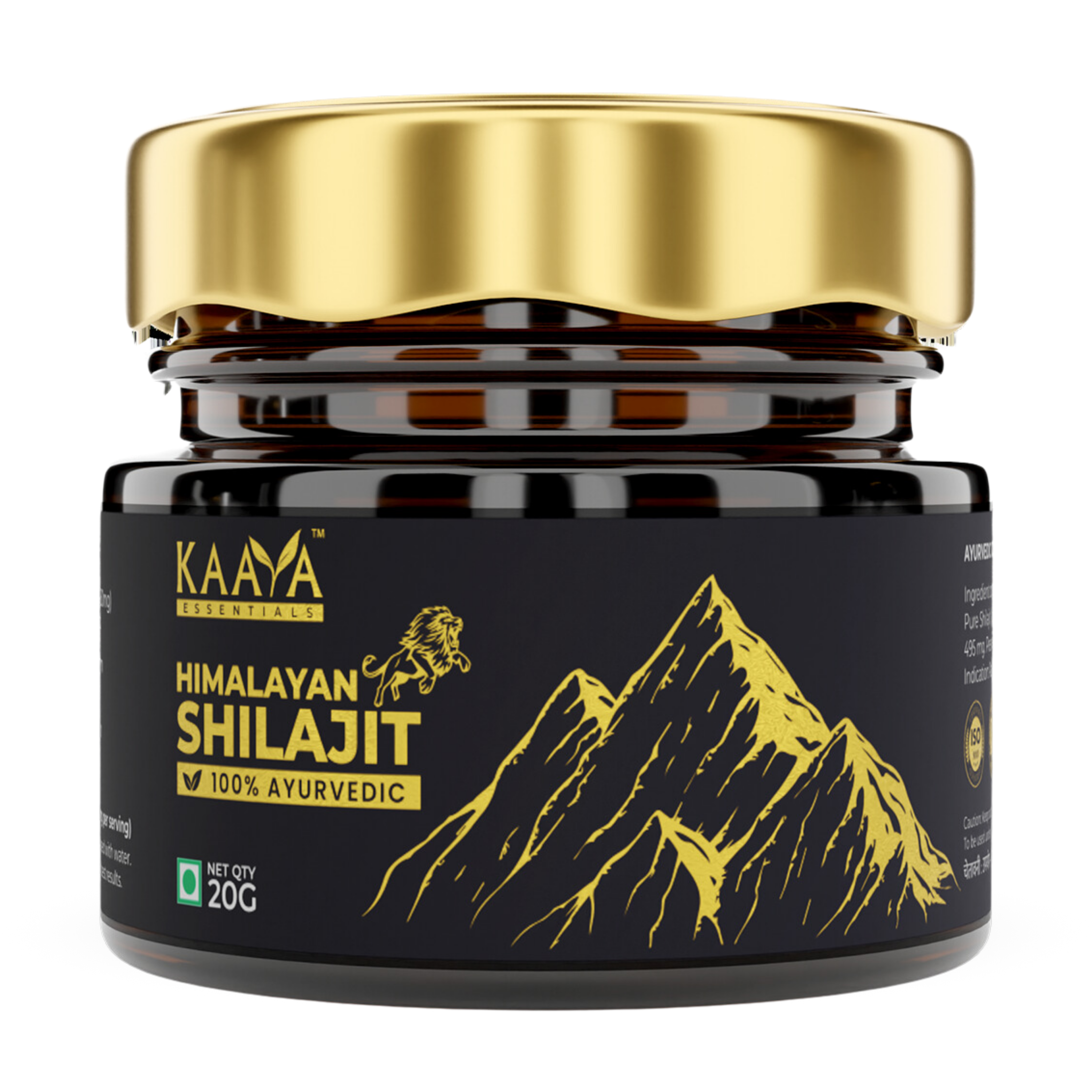 100% Pure Himalayan Shilajit Resin - 20 Gms + Himalayan Shilajit Gold with Swarna Bhasma & Ashwagandha for Extra Strength, Stamina, Improves Endurance & Builds Muscle Mass (60 Capsules) (Combo)