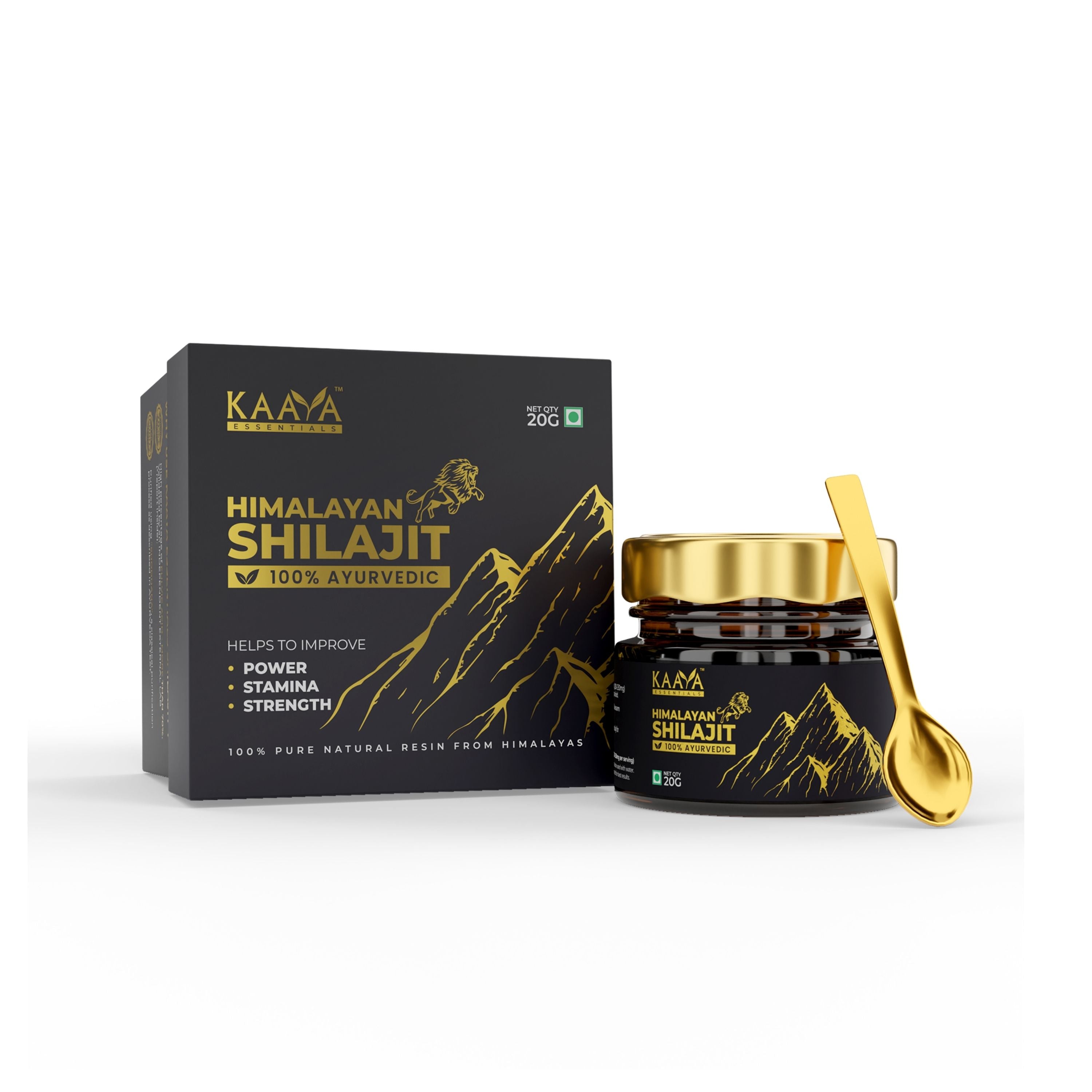 Natural Ashwagandha Capsules + 100% Pure Himalayan Shilajit Resin for Strength, Boosts Performance, Stamina, Improves Endurance, Builds Muscle Mass,Vitality, Anxiety and Stress Relief (Combo)