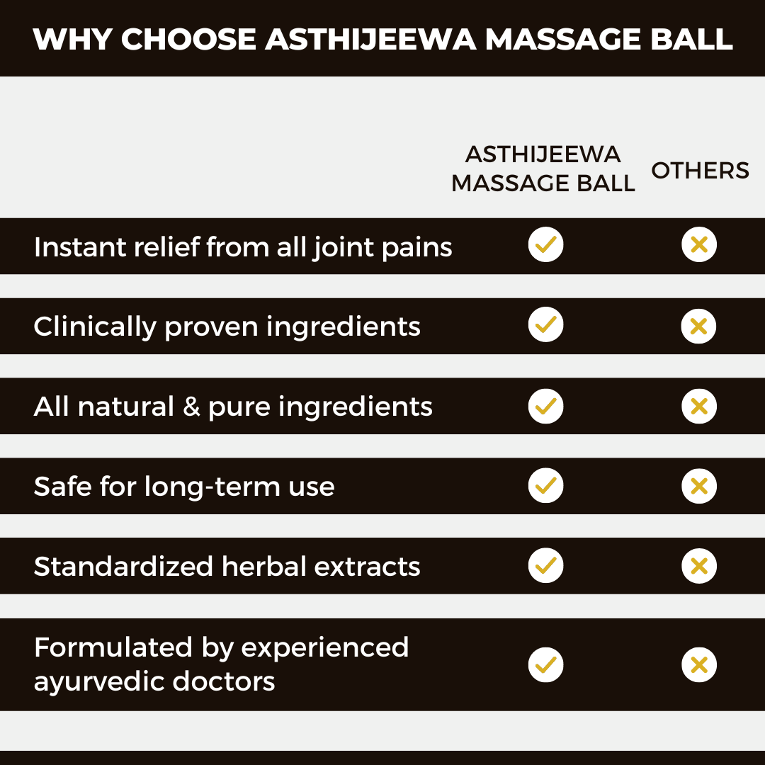 Asthijeewa Ayurvedic Massage Ball for Quick & Long Lasting Relief from Arthritis, Joint, Bone & Muscle Pain (Pack of 1)