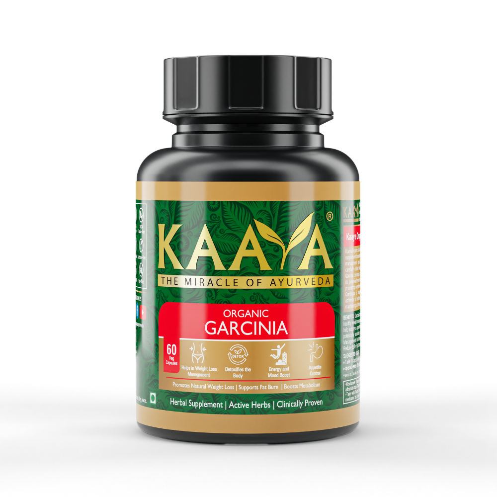 Kaaya Organic Garcinia Capsules for Weight Loss, Slimming & Weight Management, Boosts Metabolism & Energy Levels - 60 Veg Capsules