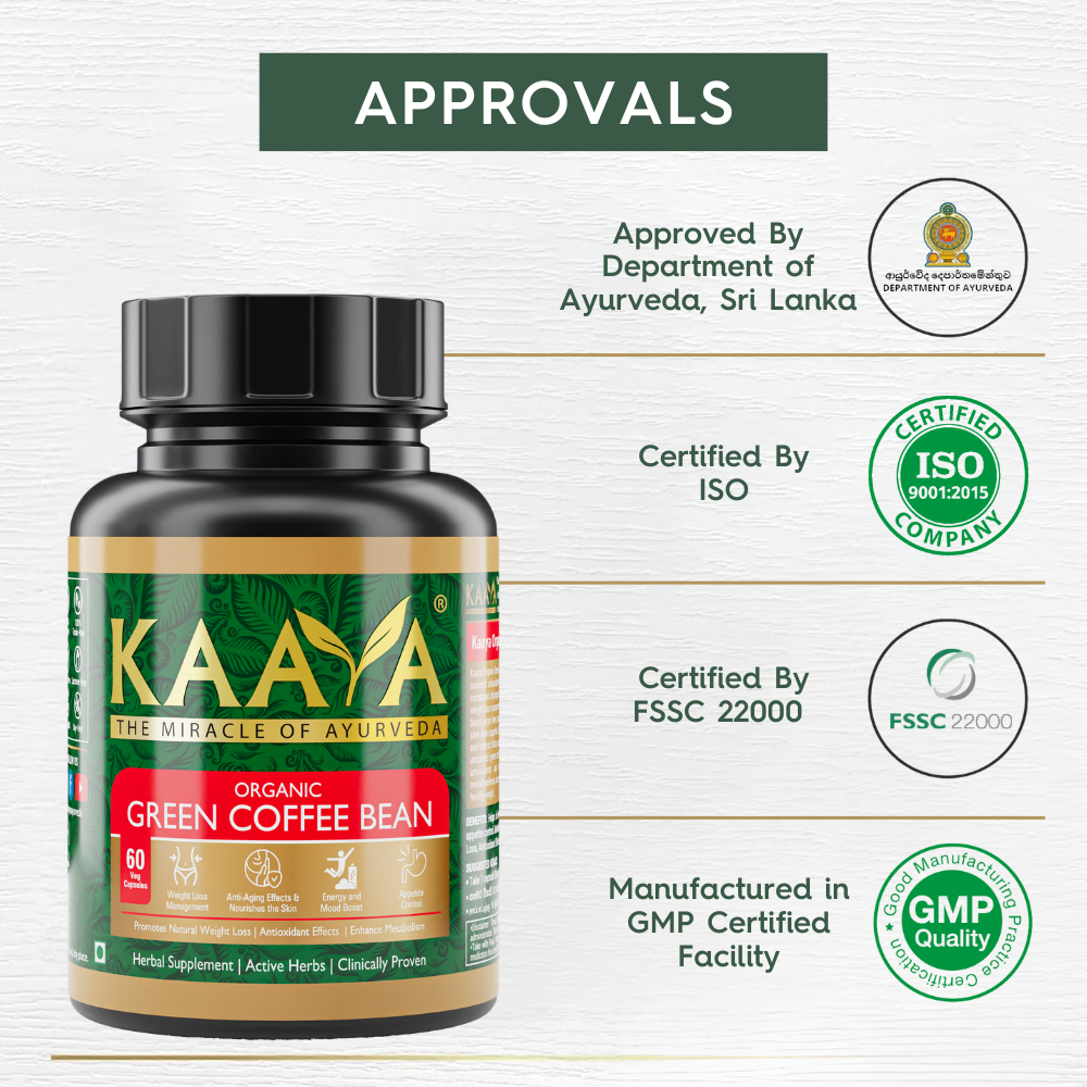 Green Coffee Bean Capsules for Weight Loss, Anti-Aging, Nourishes the Skin, Boosts Mood and energy, For Men and Women