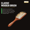 Kaaya Wooden Hair Brush with Bamboo Bristles, Reduces Hair Fall & Breakage, Promotes Healthy Hair Growth, For Men & Women