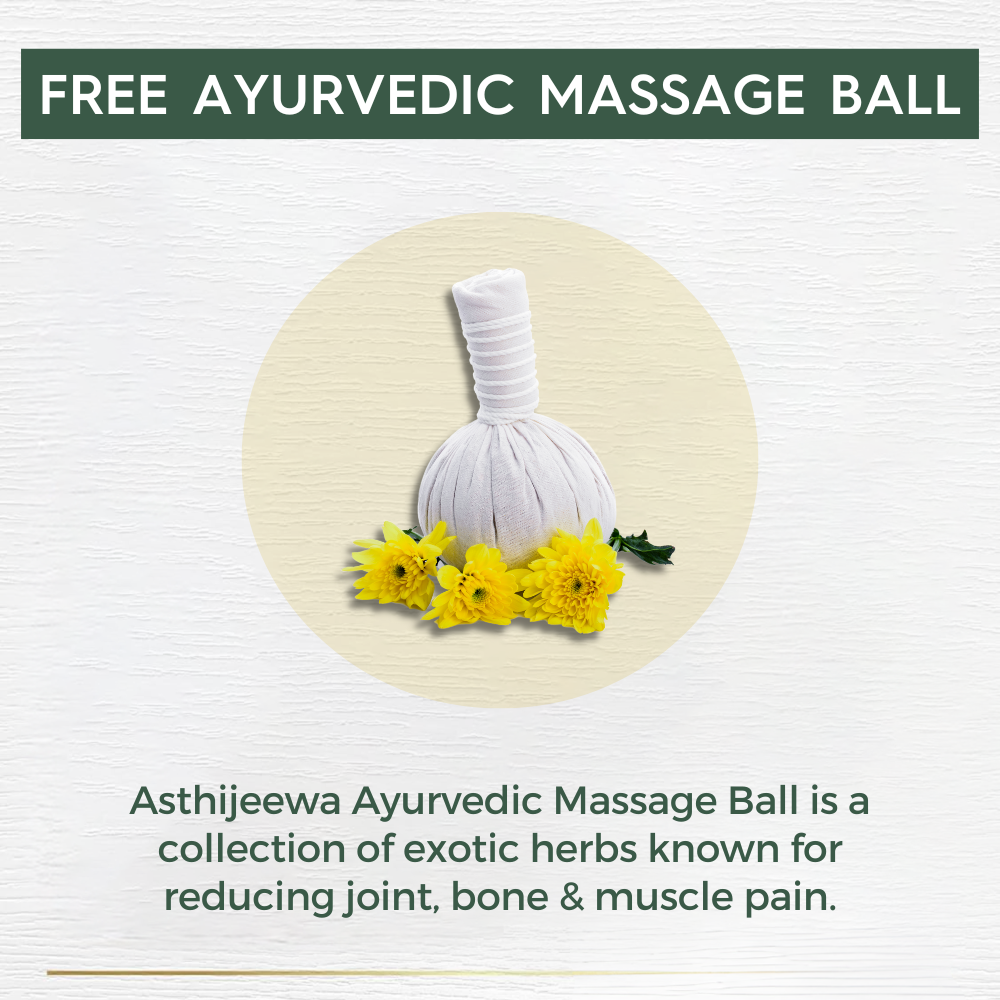 Asthijeewa Ayurvedic Pain Relief Oil (200 ml)+ FREE Massage Ball: For Quick & Long Lasting Relief from Arthritis, Joint, Bone & Muscle Pain